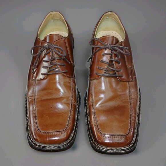 Stacey Adams Mens Dress Shoes Size 8M Brown Leather Tie Up Work Dress Business - Picture 13 of 16
